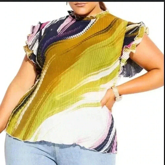 New City Chic Colour Wave Blouse Size 20 - Picture 1 of 8